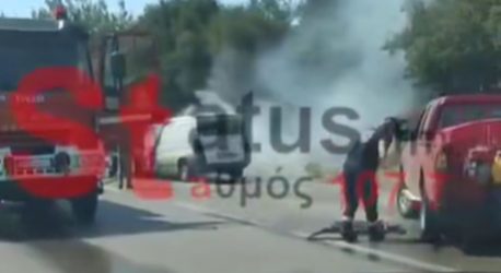Θεσσαλονίκη: Στις φλόγες βανάκι στον Χορτιάτη (ΒΙΝΤΕΟ)